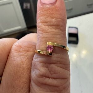 Gold Ring with Pink Stone